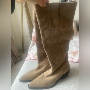 Brand New Tan Suede Knee Boots